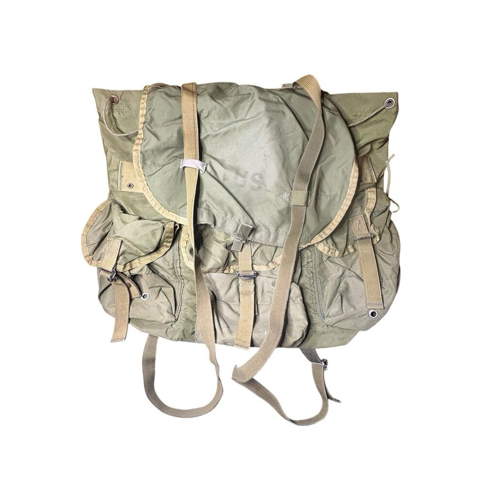 US Military Field Pack Combat Green Nylon Backpack No Frame Alice Pack